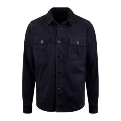 Navy Goat Suede Overshirt - Stenströms 18 Navy Goat Suede Overshirt - Stenströms -ETON Store 4300502589190 1