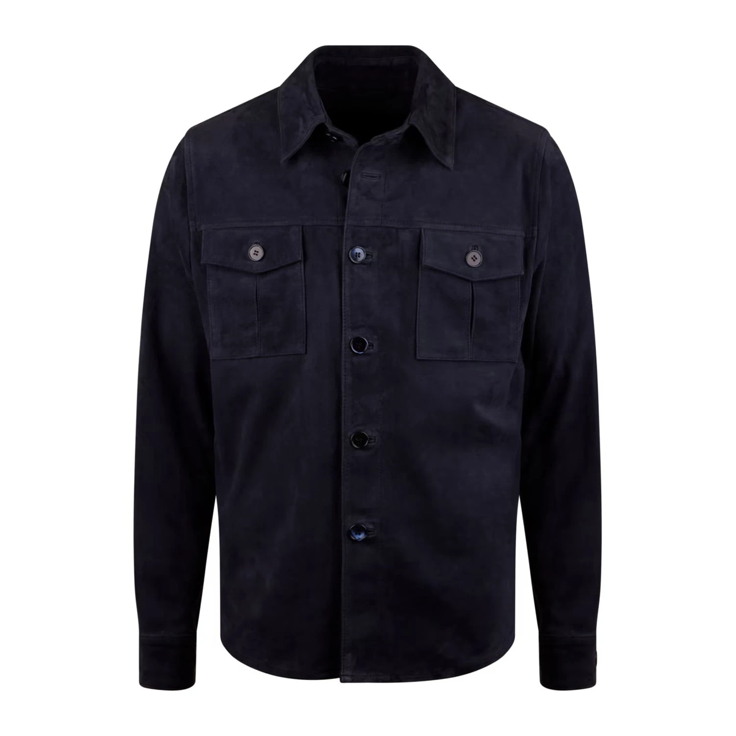 Navy Goat Suede Overshirt - Stenströms 9 Navy Goat Suede Overshirt - Stenströms - Image 7