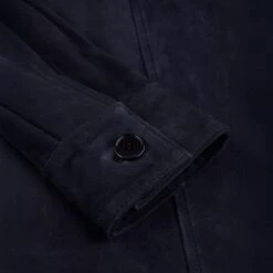 Navy Goat Suede Overshirt - Stenströms 21 Navy Goat Suede Overshirt - Stenströms -ETON Store 4300502589190 4