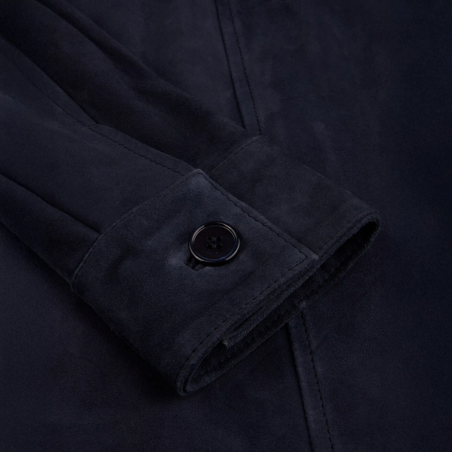 Navy Goat Suede Overshirt - Stenströms 12 Navy Goat Suede Overshirt - Stenströms - Image 10