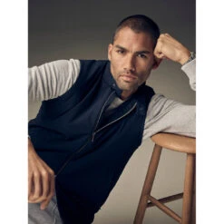 Stenströms Navy Blue Technical Jersey Full-Zip Vest -ETON Store 4300602500190 11