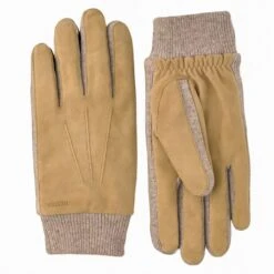 Camel Geoffrey Wool-Lined Hairsheep Suede Gloves - Hestra