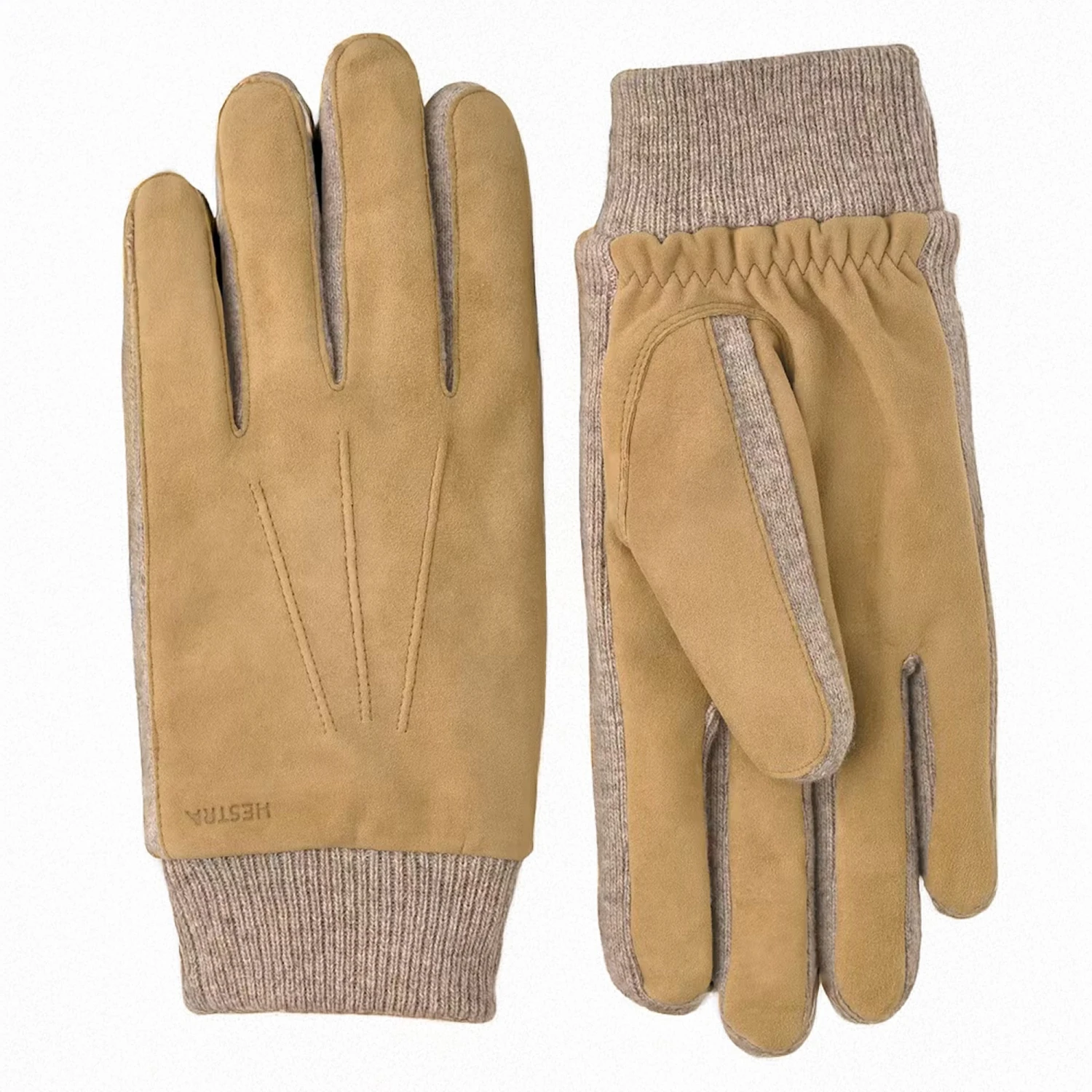 Camel Geoffrey Wool-Lined Hairsheep Suede Gloves - Hestra 3 Camel Geoffrey Wool-Lined Hairsheep Suede Gloves - Hestra