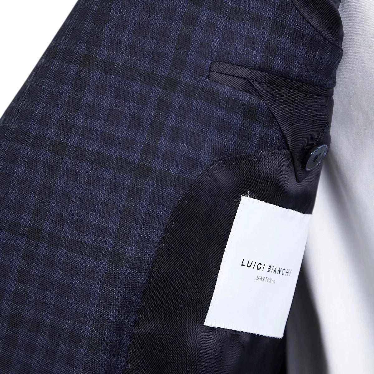 Blue Check Dream Fit Super 140s REDA Wool Suit - Luigi Bianchi 9 Blue Check Dream Fit Super 140s REDA Wool Suit - Luigi Bianchi - Image 7