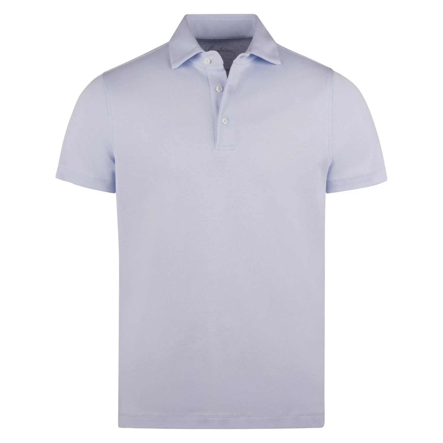 Light Blue Mercerized Cotton Polo Shirt - Stenströms 3 Light Blue Mercerized Cotton Polo Shirt - Stenströms