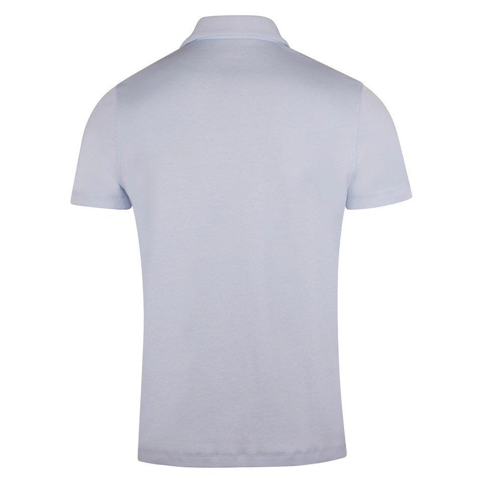 Light Blue Mercerized Cotton Polo Shirt - Stenströms 5 Light Blue Mercerized Cotton Polo Shirt - Stenströms - Image 3
