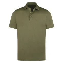 Dark Green Mercerized Cotton Polo Shirt - Stenströms