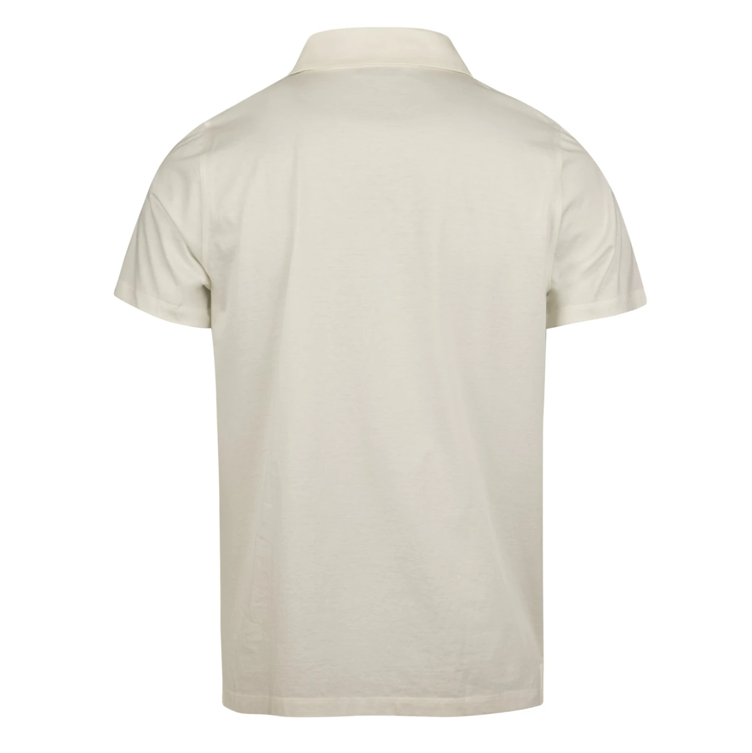 Off-White Short Sleeve Cotton Polo Shirt - Stenströms 4 Off-White Short Sleeve Cotton Polo Shirt - Stenströms - Image 2