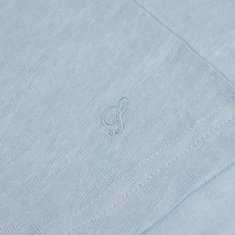 Light Blue Linen Crew Neck T-Shirt - Stenströms 7 Light Blue Linen Crew Neck T-Shirt - Stenströms - Image 5
