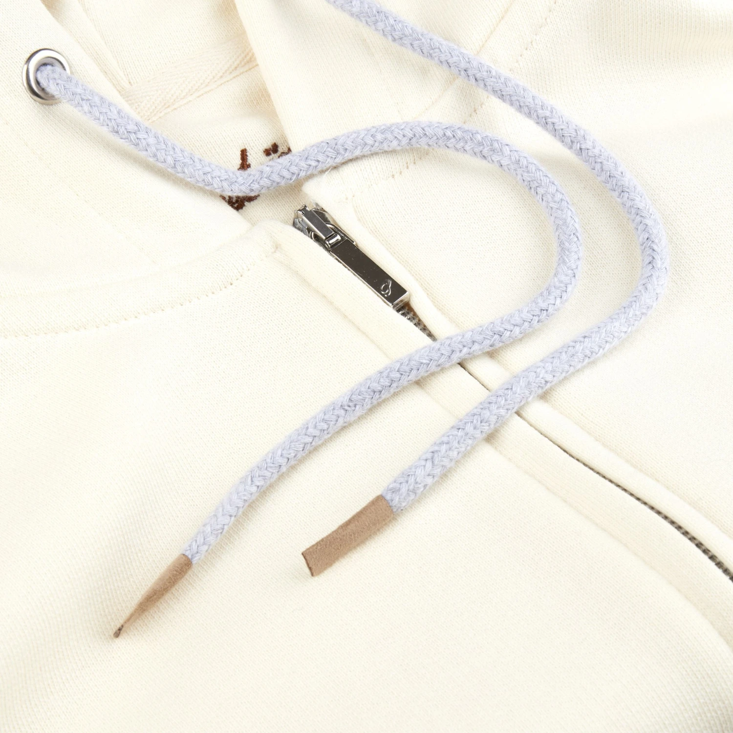 Off-White Zipped Cotton Hoodie - Stenströms 4 Off-White Zipped Cotton Hoodie - Stenströms - Image 3