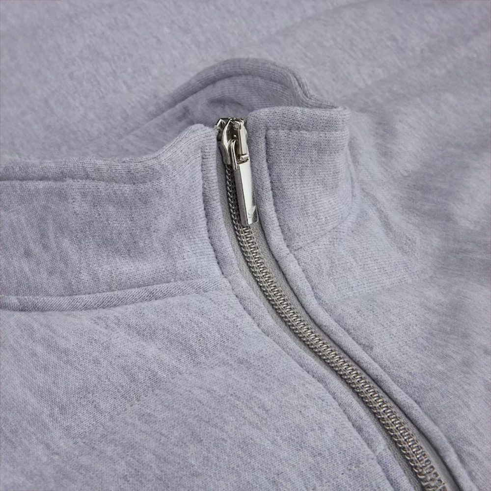 Light Grey Quilted Flannel Cotton Zip Jacket - Stenströms 7 Light Grey Quilted Flannel Cotton Zip Jacket - Stenströms - Image 5