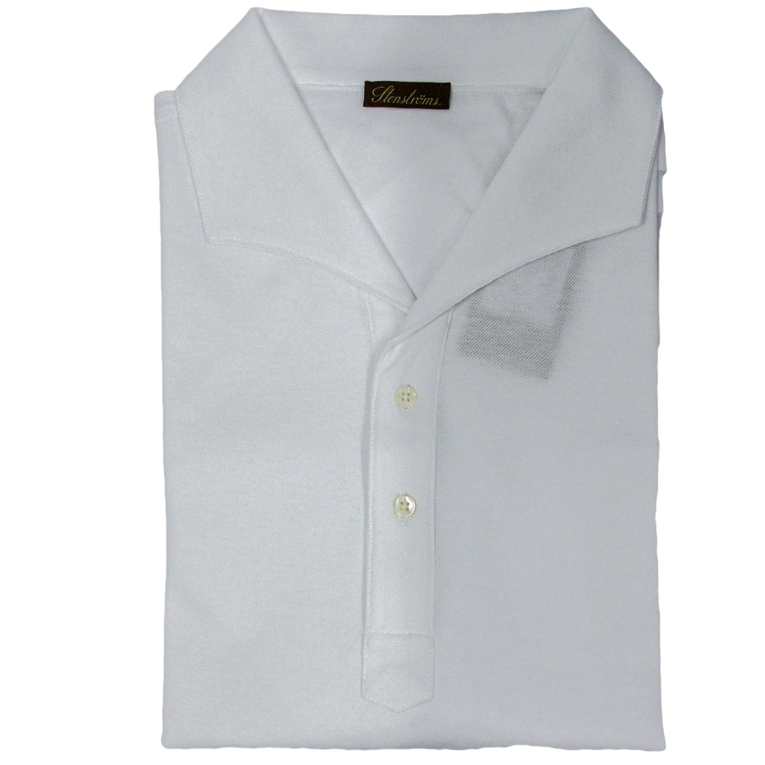 White Short Sleeve Piqué Polo Shirt - Stenströms 8 White Short Sleeve Piqué Polo Shirt - Stenströms - Image 6