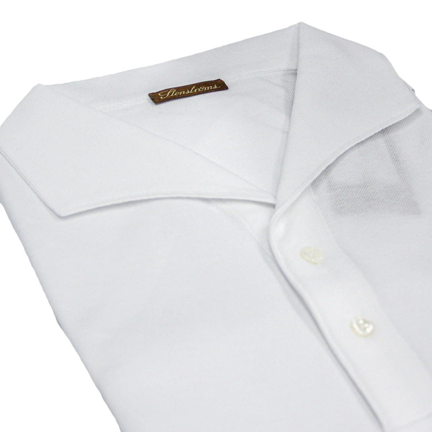 White Short Sleeve Piqué Polo Shirt - Stenströms 9 White Short Sleeve Piqué Polo Shirt - Stenströms - Image 7