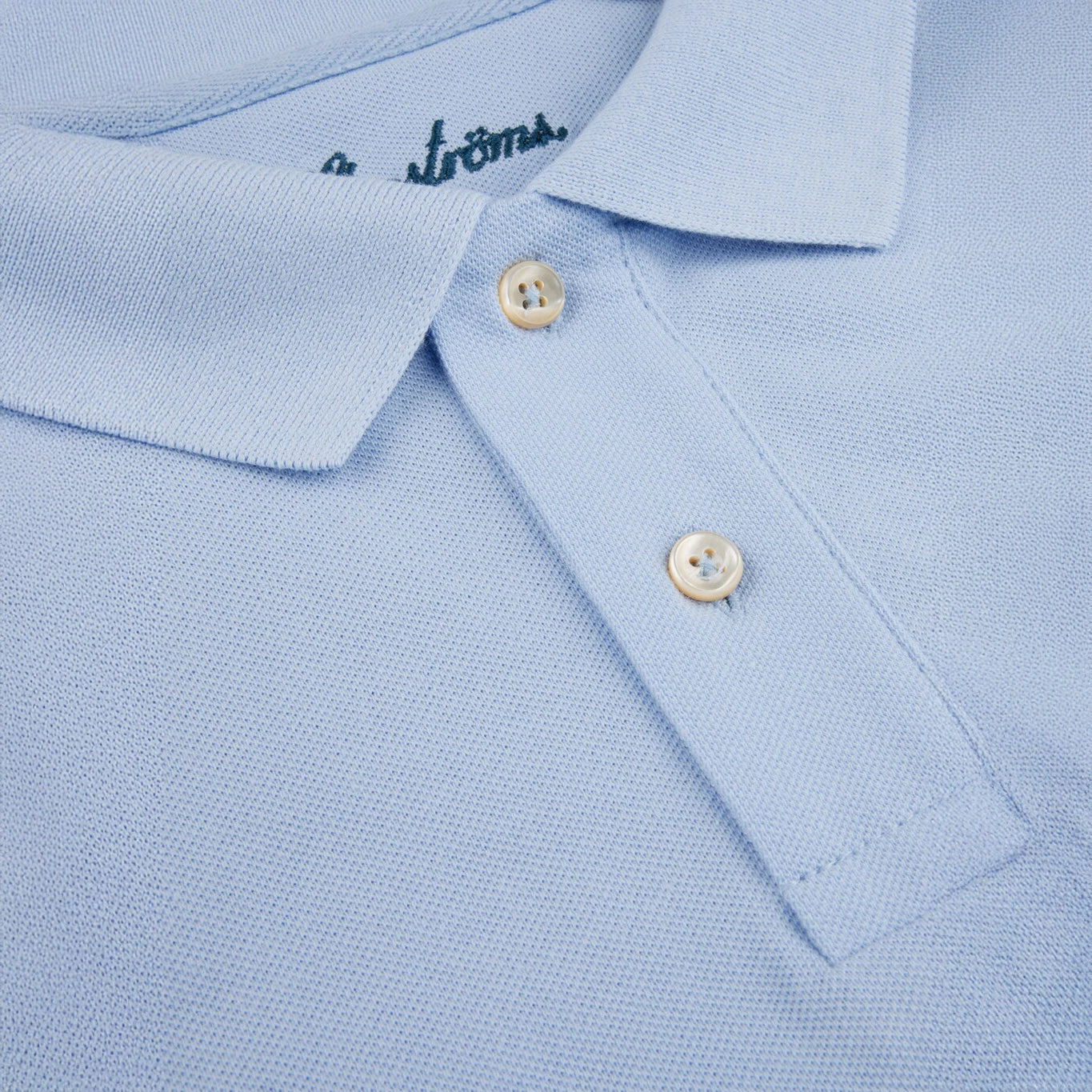 Light Blue Piqué Polo Shirt Shirt - Stenströms 4 Light Blue Piqué Polo Shirt Shirt - Stenströms - Image 2