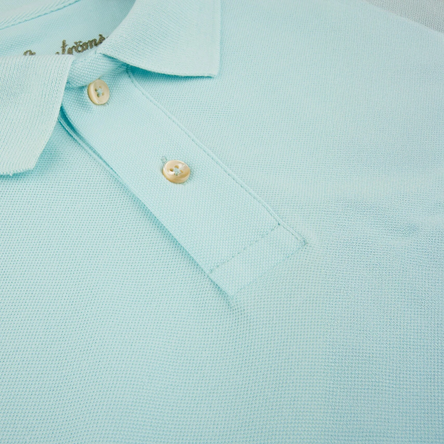 Cyan Blue Piqué Polo Shirt Shirt - Stenströms 5 Cyan Blue Piqué Polo Shirt Shirt - Stenströms - Image 3