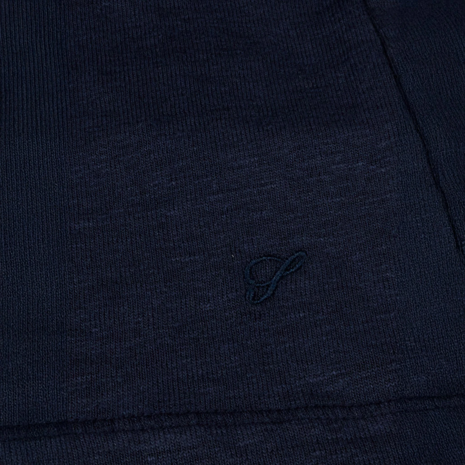 Navy Blue Short Sleeve Linen-Stretch Knitted Resort Shirt - Stenströms 6 Navy Blue Short Sleeve Linen-Stretch Knitted Resort Shirt - Stenströms - Image 4