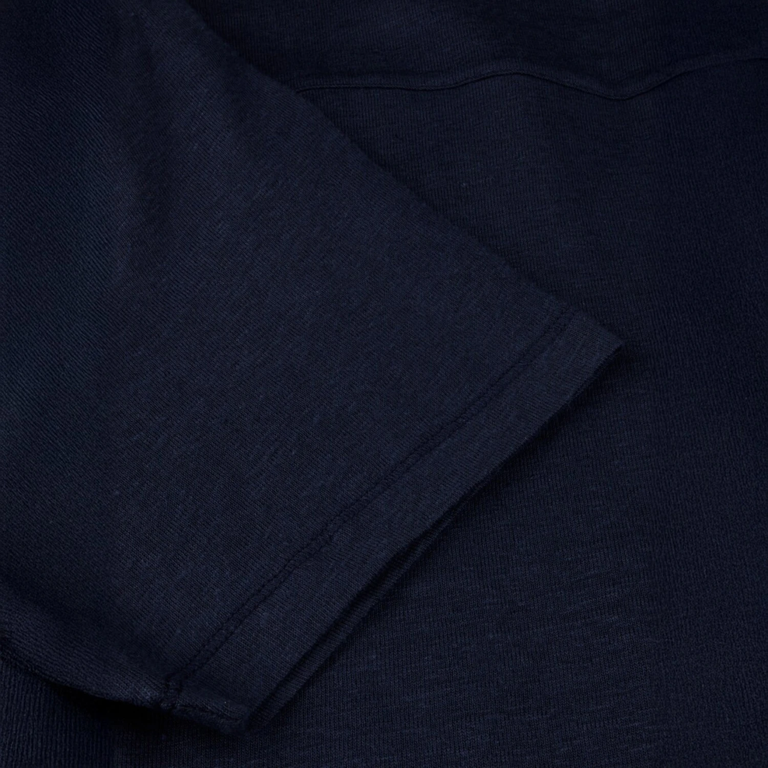 Navy Blue Short Sleeve Linen-Stretch Knitted Resort Shirt - Stenströms 7 Navy Blue Short Sleeve Linen-Stretch Knitted Resort Shirt - Stenströms - Image 5