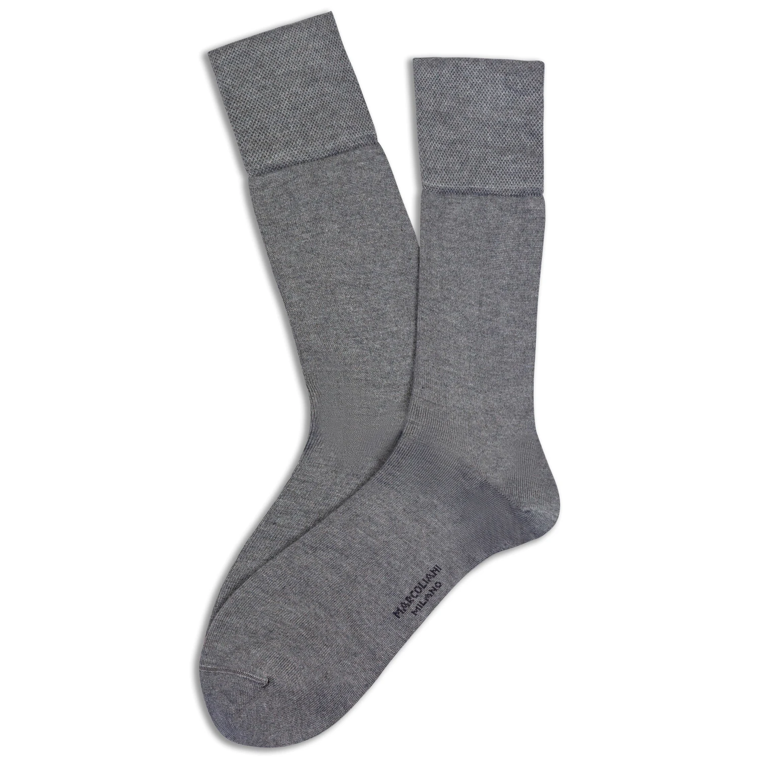 Silver Gray Mousse Of Modal Mid-Calf Socks - Marcoliani 3 Silver Gray Mousse Of Modal Mid-Calf Socks - Marcoliani
