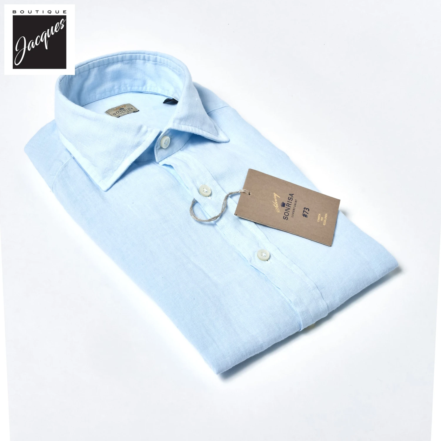 Pale Blue Linen Modern Fit Casual Shirt - SONRISA 4 Pale Blue Linen Modern Fit Casual Shirt - SONRISA - Image 2