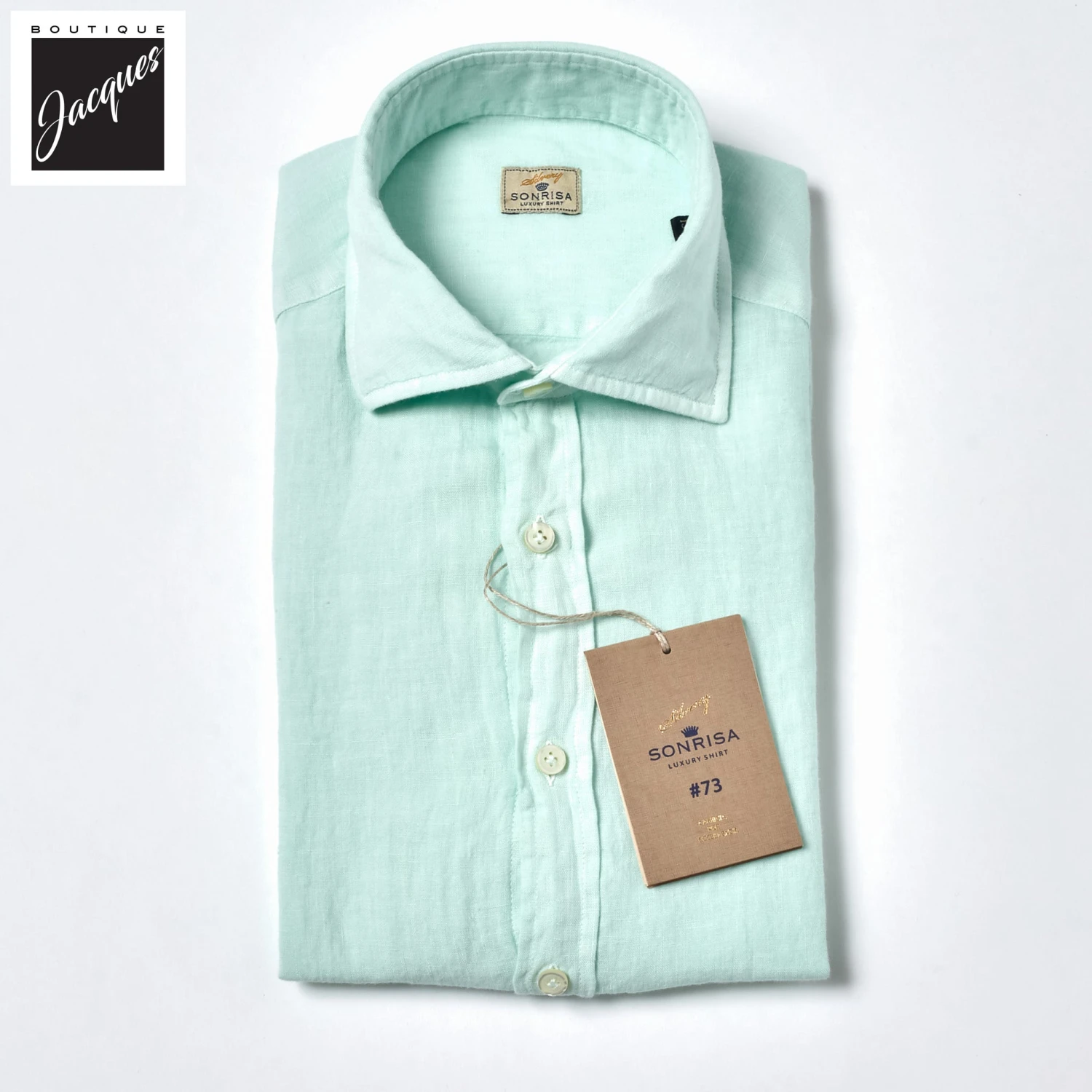 Mint Green Linen Modern Fit Casual Shirt - SONRISA 3 Mint Green Linen Modern Fit Casual Shirt - SONRISA