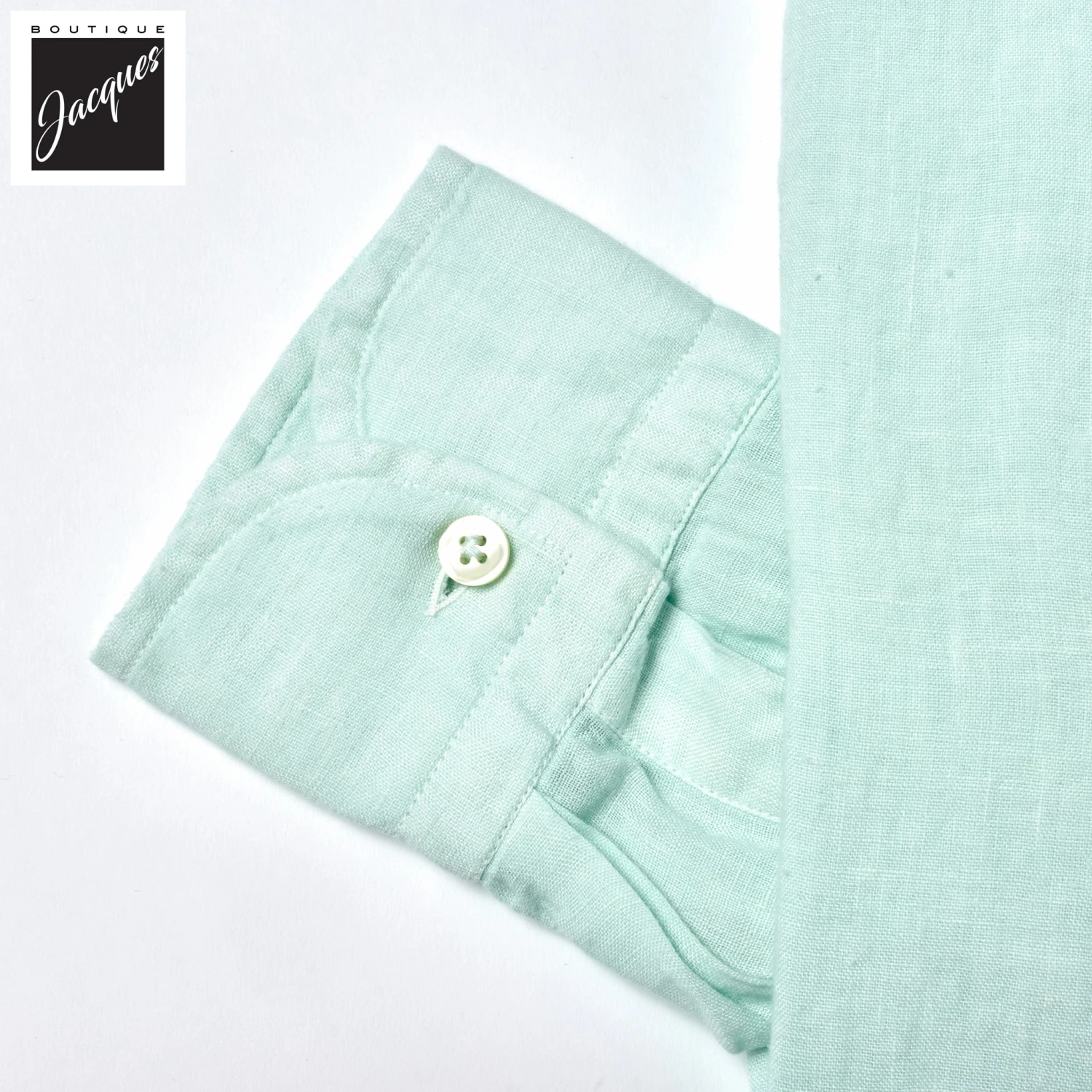 Mint Green Linen Modern Fit Casual Shirt - SONRISA 5 Mint Green Linen Modern Fit Casual Shirt - SONRISA - Image 3