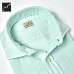 Mint Green Linen Modern Fit Casual Shirt - SONRISA 9 Mint Green Linen Modern Fit Casual Shirt - SONRISA -ETON Store 4TC TC162 V04 4