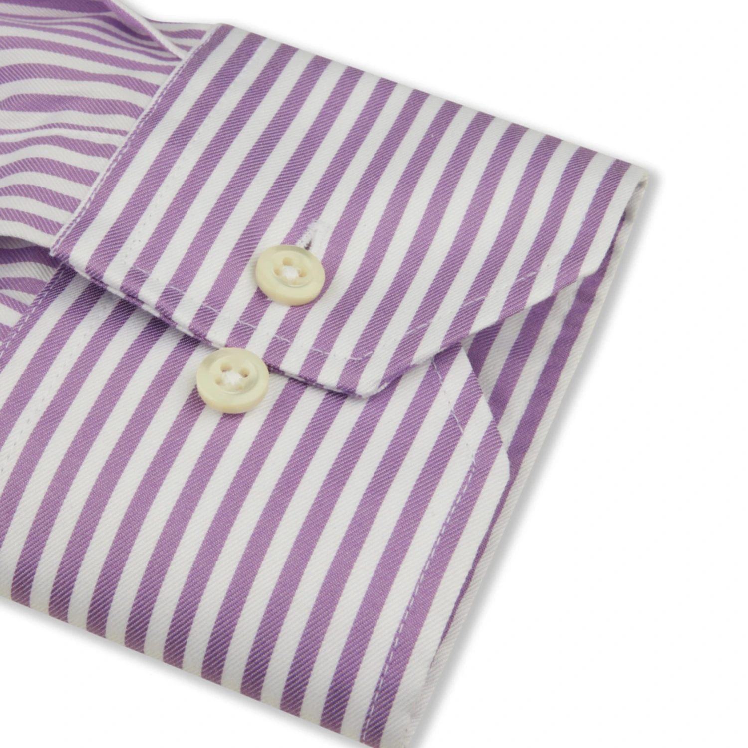 Purple Striped Cotton Twill Fitted Body Shirt - Stenströms 5 Purple Striped Cotton Twill Fitted Body Shirt - Stenströms - Image 3