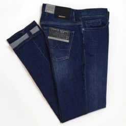 Mid Indigo Pipe Regular Fit Jeans - ALBERTO 7 Mid Indigo Pipe Regular Fit Jeans - ALBERTO -ETON Store 58F3PE28908032i2 Alberto Pipe Fit Cotton Tencel Premium Business Stretch Denim Indigo 5