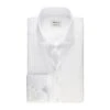 White Textured Cotton Twill Fitted Body Shirt - Stenströms