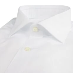 White Textured Cotton Twill Fitted Body Shirt - Stenströms 5 White Textured Cotton Twill Fitted Body Shirt - Stenströms -ETON Store 6027118445000 3
