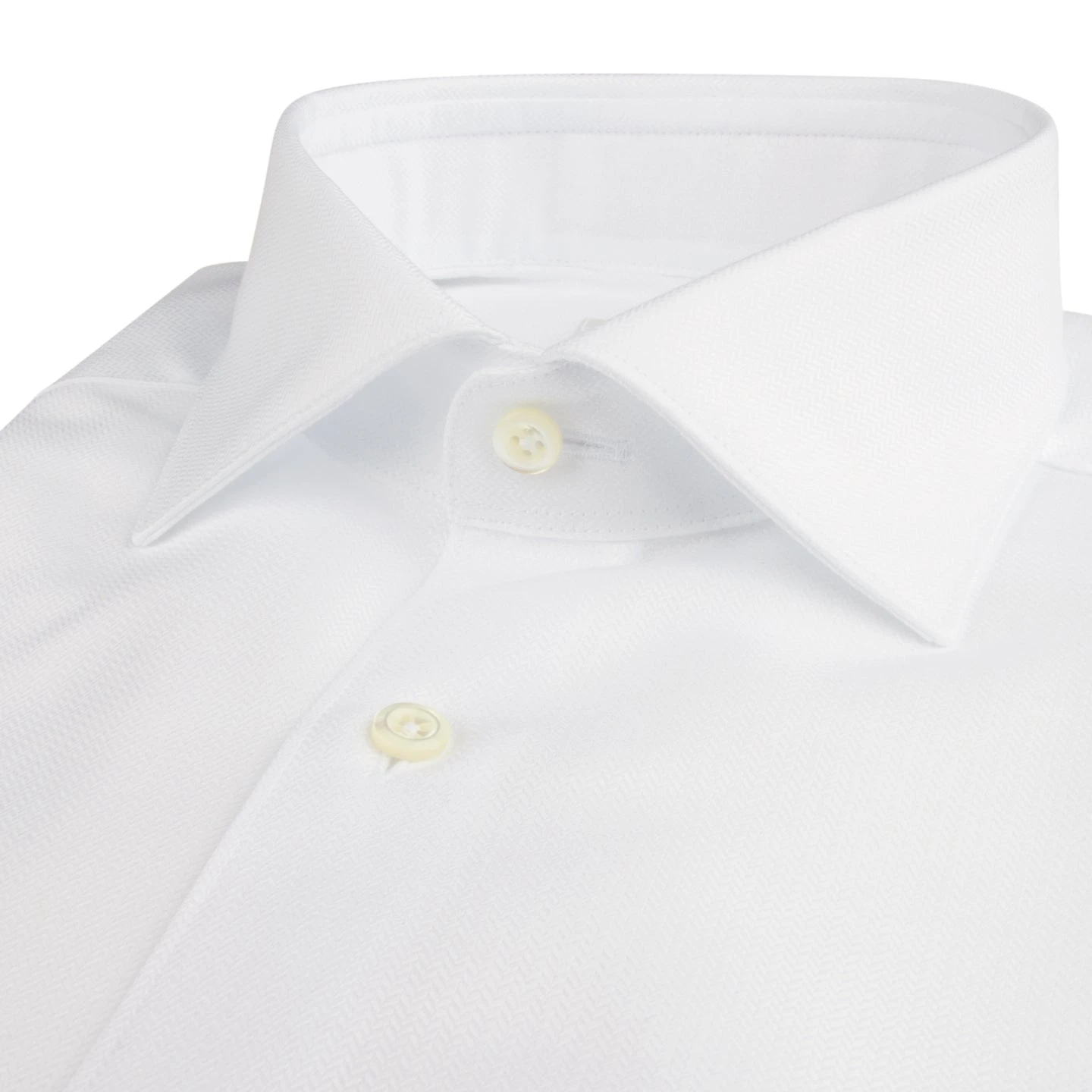 White Textured Cotton Twill Fitted Body Shirt - Stenströms 4 White Textured Cotton Twill Fitted Body Shirt - Stenströms - Image 2