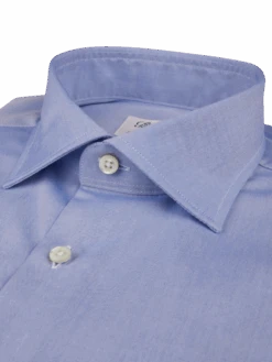 Light Blue Solid Twill Fitted Body Shirt - Stenströms -ETON Store 6027511711120 3