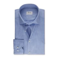 Light Blue Twill Fitted Body Shirt - Stenströms