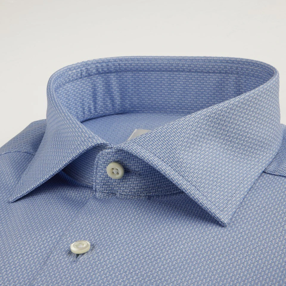 Light Blue Twill Fitted Body Shirt - Stenströms 4 Light Blue Twill Fitted Body Shirt - Stenströms - Image 2