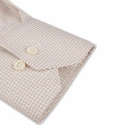 Champagne Houndstooth Oxford Cotton Fitted Body Shirt - Stenströms 7 Champagne Houndstooth Oxford Cotton Fitted Body Shirt - Stenströms -ETON Store 6027518617203 5