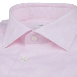 Light Pink Checked Fitted Body Cotton Stretch Shirt - Stenströms 6 Light Pink Checked Fitted Body Cotton Stretch Shirt - Stenströms -ETON Store 6027518745503 3