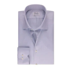 Light Gray Textured Twill Fitted Body Shirt - Stenströms