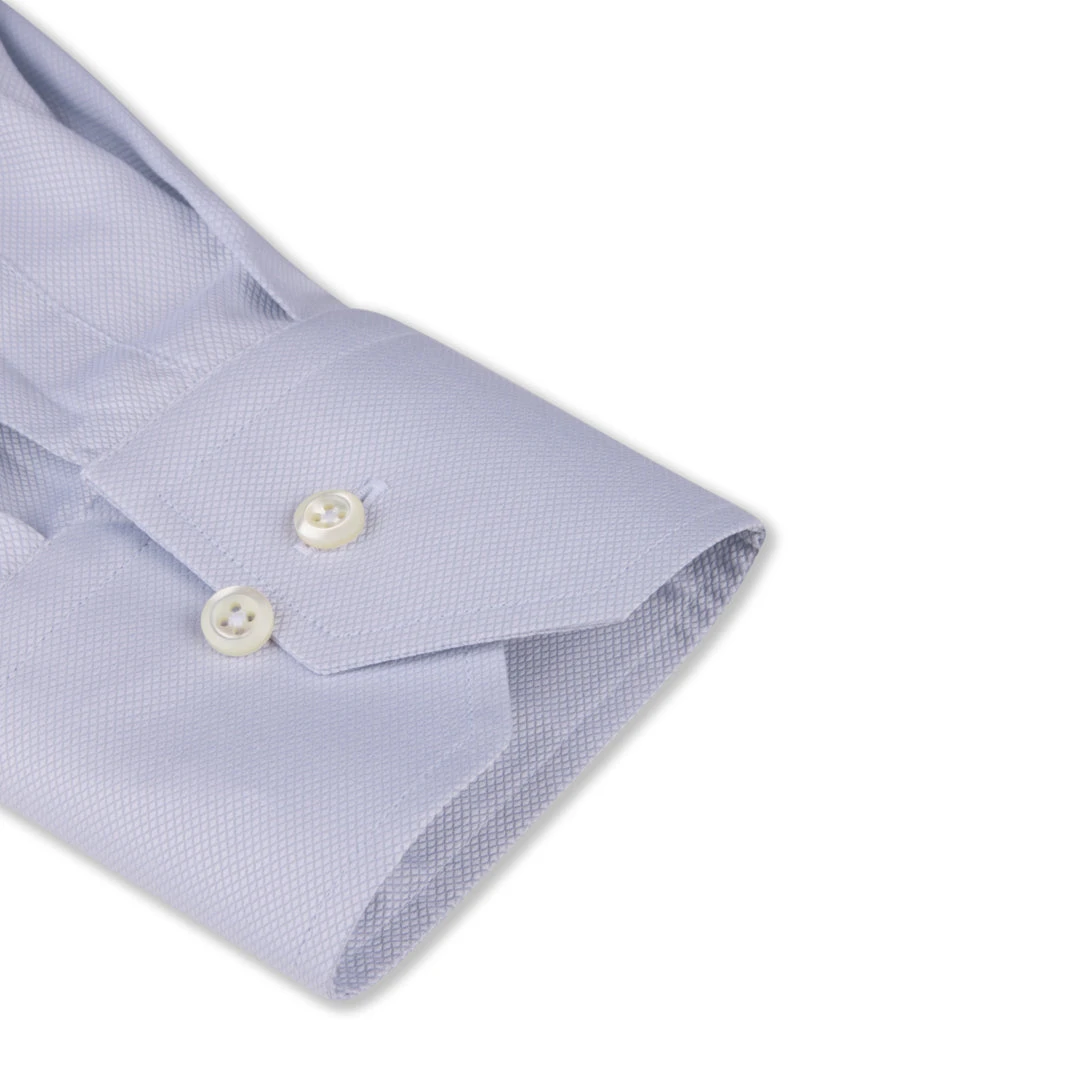 Light Gray Textured Twill Fitted Body Shirt - Stenströms 5 Light Gray Textured Twill Fitted Body Shirt - Stenströms - Image 3