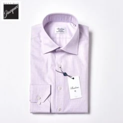 Lavender Micro Check Twill Fitted Body Shirt - Stenströms