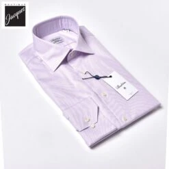 Lavender Micro Check Twill Fitted Body Shirt - Stenströms -ETON Store 6027518917613 2
