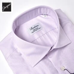 Lavender Micro Check Twill Fitted Body Shirt - Stenströms -ETON Store 6027518917613 4