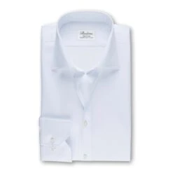 White Fitted Body Shirt In Superior Twill - Stenströms