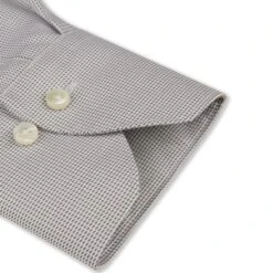 Gray Micro-Patterned Twill Fitted Body Shirt - Stenströms -ETON Store 6027918830320 5