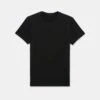 Iconic Black Pima Stretch Short Sleeve Crew Neck - PATRICK ASSARAF
