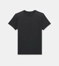 Charcoal Pima Stretch Short Sleeve Crew Neck