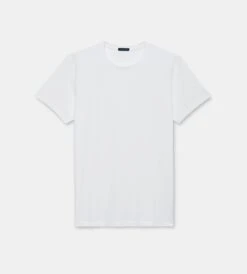 Iconic White Pima Stretch Short Sleeve Crew Neck - Patrick Assaraf
