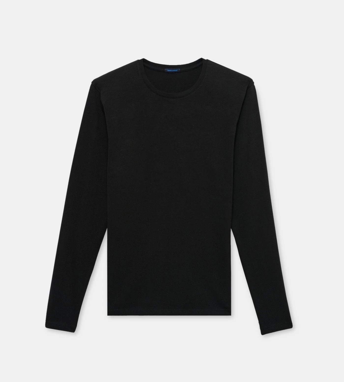 Iconic Black Pima Stretch Long Sleeve T-Shirt - Patrick Assaraf 3 Iconic Black Pima Stretch Long Sleeve T-Shirt - Patrick Assaraf
