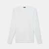 Iconic White Pima Stretch Long Sleeve T-Shirt - Patrick Assaraf