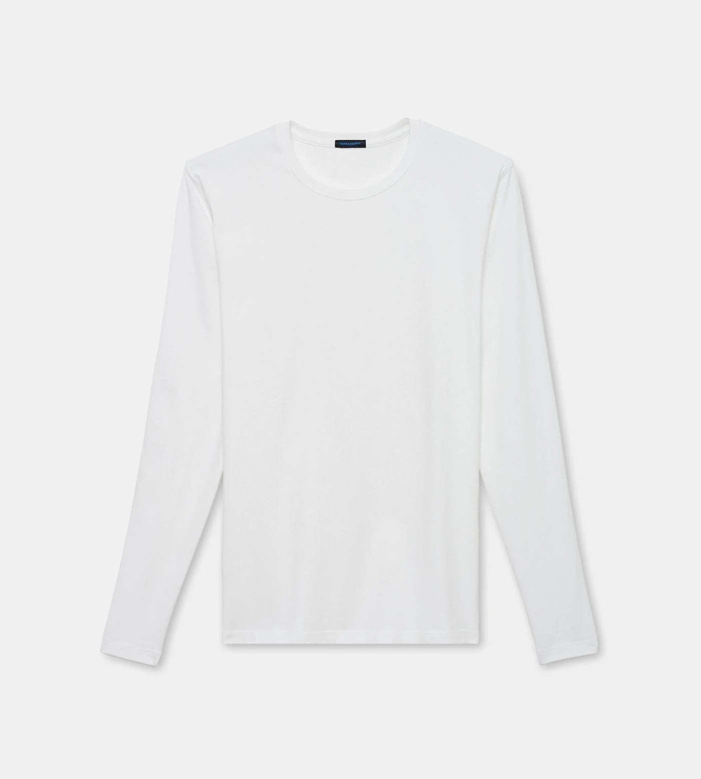 Iconic White Pima Stretch Long Sleeve T-Shirt - Patrick Assaraf 3 Iconic White Pima Stretch Long Sleeve T-Shirt - Patrick Assaraf