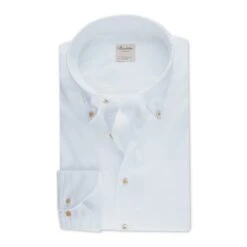 Casual White Slimline Oxford Shirt - Stenströms